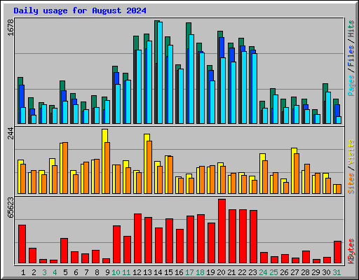 Daily usage for August 2024