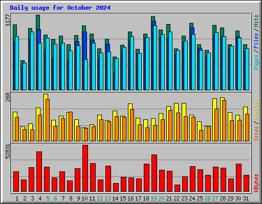 Daily usage for October 2024