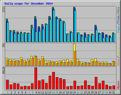 Daily usage for December 2024