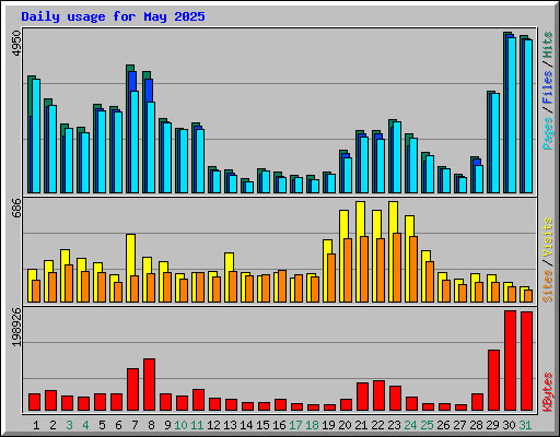 Daily usage for May 2025